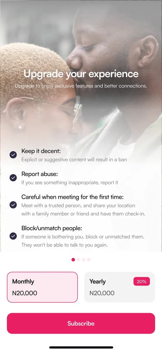 Premium subscription screen